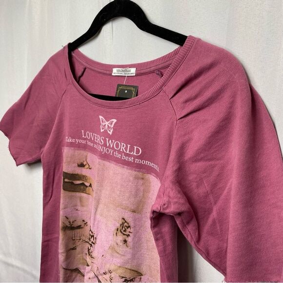 NWT Zara Trafaluc Pink Graphic T Shirt Size Small - Picture 4 of 13